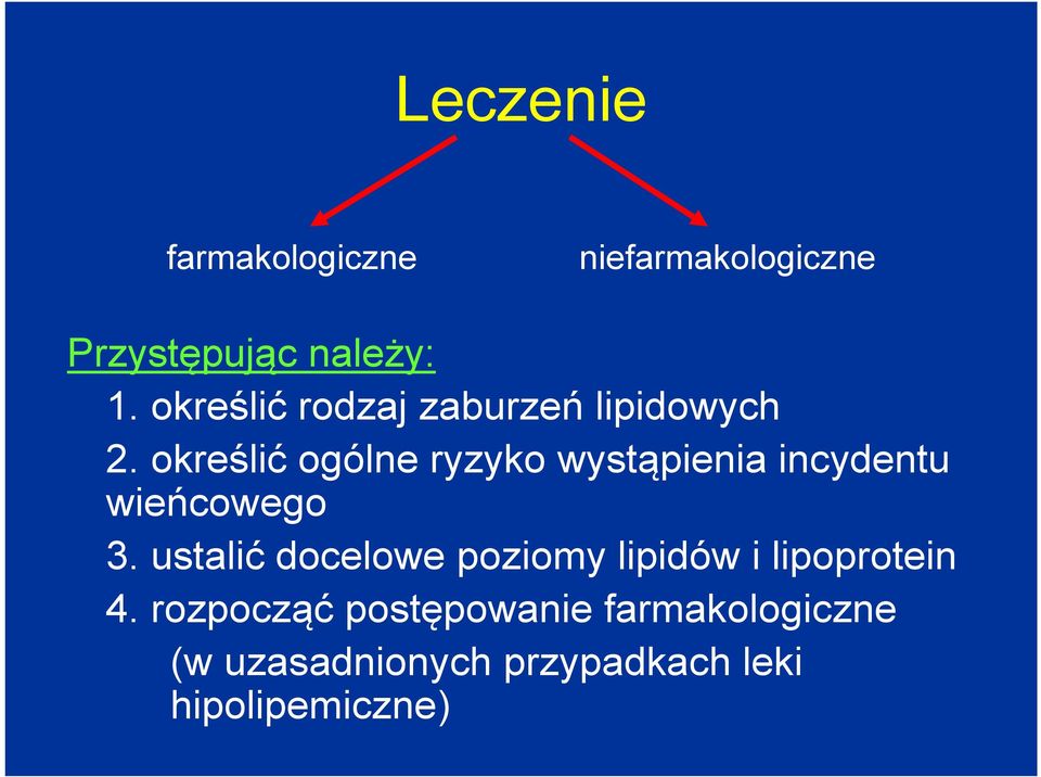 określić ogólne ryzyko wystąpienia incydentu wieńcowego 3.