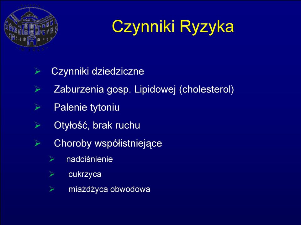 Lipidowej (cholesterol) Palenie tytoniu