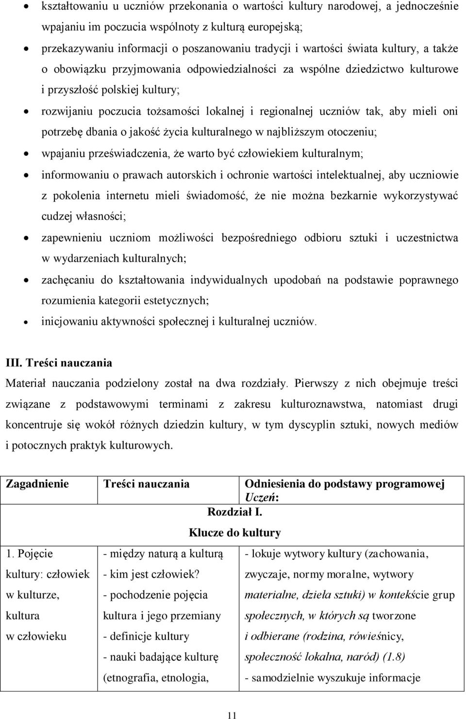 aby mieli oni potrzebę dbania o jakość życia kulturalnego w najbliższym otoczeniu; wpajaniu przeświadczenia, że warto być człowiekiem kulturalnym; informowaniu o prawach autorskich i ochronie