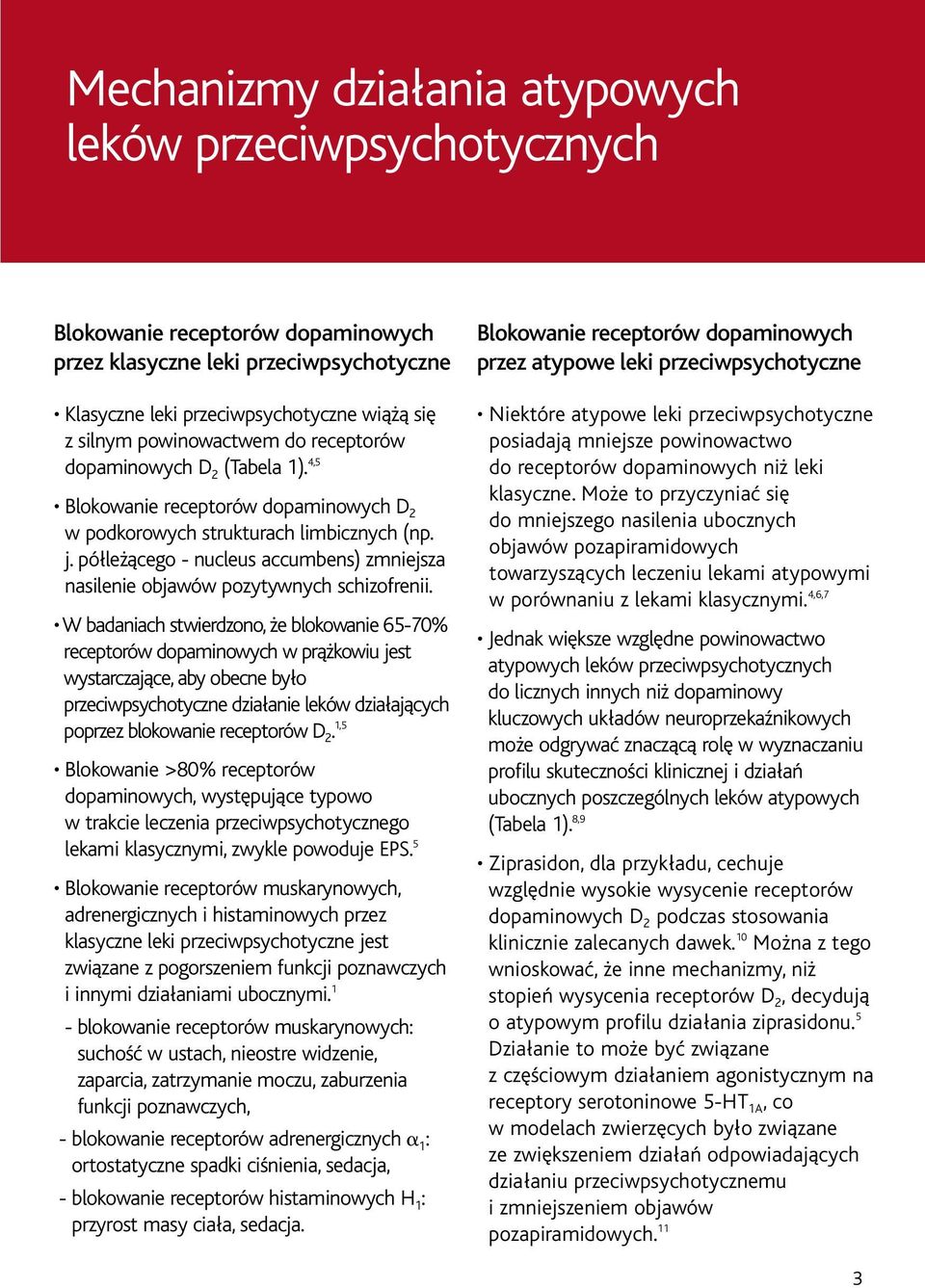 półleżącego - nucleus accumbens) zmniejsza nasilenie objawów pozytywnych schizofrenii.
