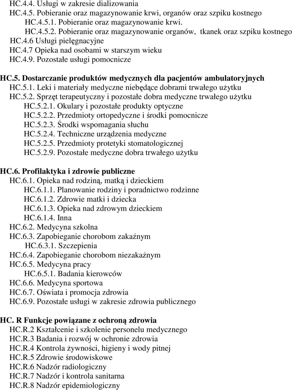 Dostarczanie produktów medycznych dla pacjentów ambulatoryjnych HC.5.1. Leki i materiały medyczne niebędące dobrami trwałego użytku HC.5.2.