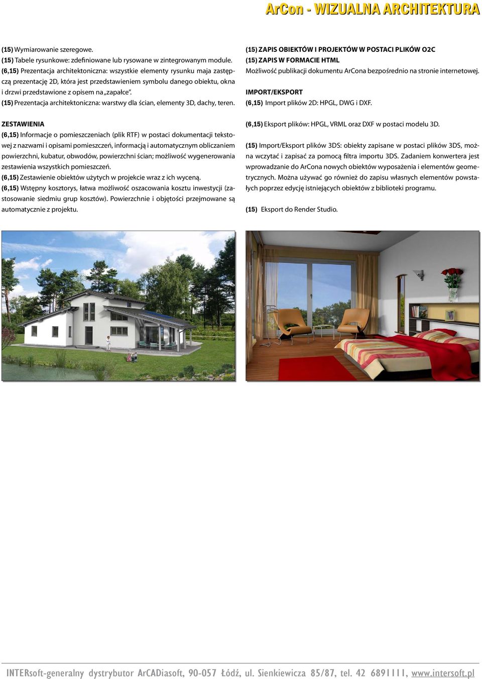 (15) Prezentacja architektoniczna: warstwy dla ścian, elementy 3D, dachy, teren.
