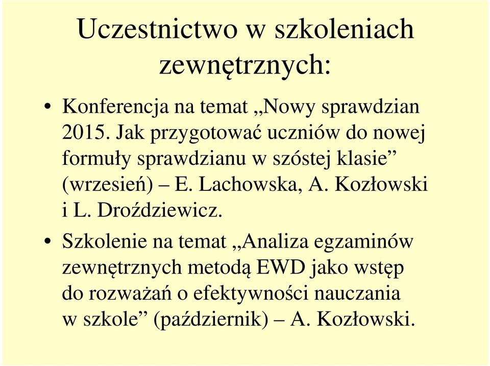 Lachowska, A. Kozłowski i L. Droździewicz.
