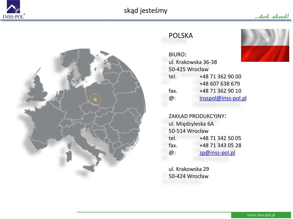 +48 71 362 90 10 @: insspol@inss-pol.pl ZAKŁAD PRODUKCYJNY: ul.