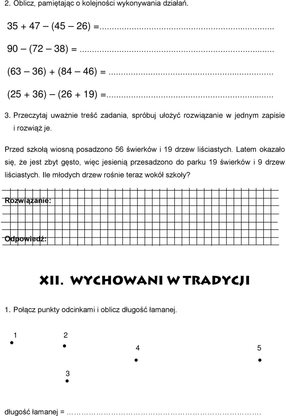 Przed szkołą wiosną posadzono 56 świerków i 19 drzew liściastych.