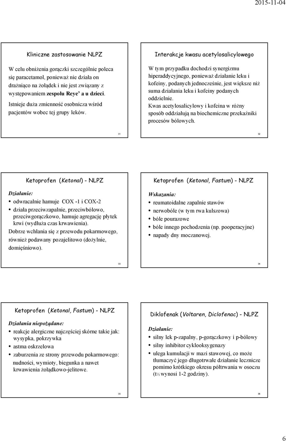 Interakcje kwasu acetylosalicylowego W tym przypadku dochodzi synergizmu hiperaddycyjnego, ponieważ działanie leku i kofeiny, podanych jednocześnie, jest większe niż suma działania leku i kofeiny