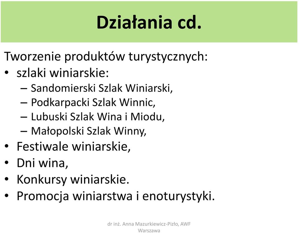 Sandomierski Szlak Winiarski, Podkarpacki Szlak Winnic, Lubuski