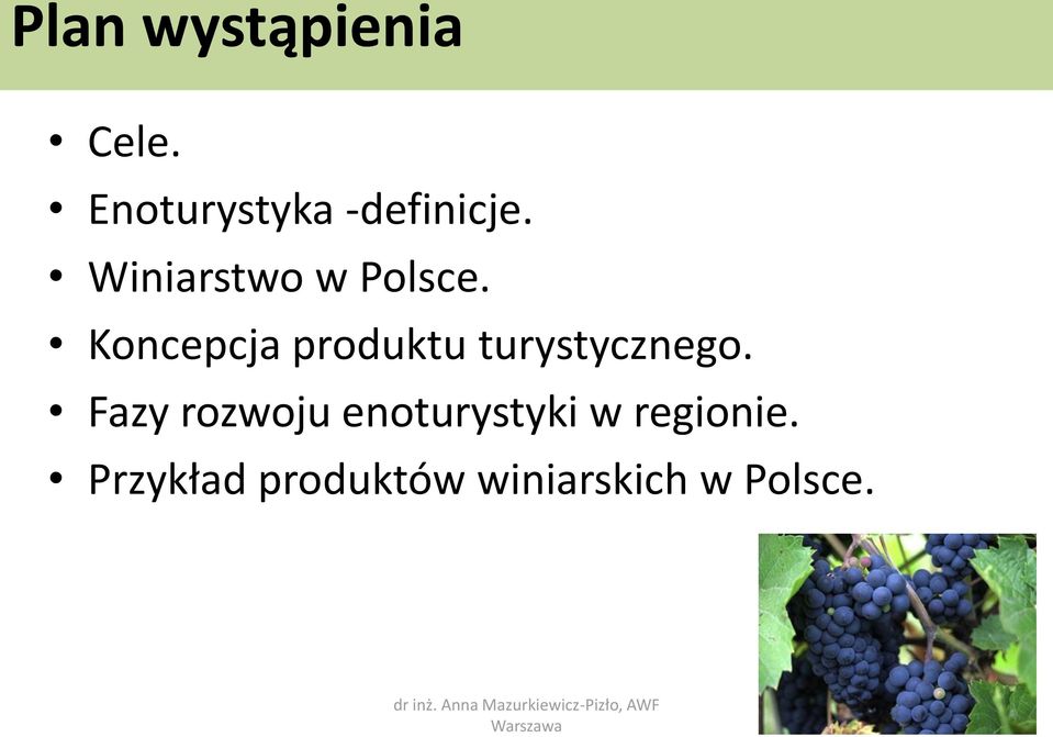 Koncepcja produktu turystycznego.