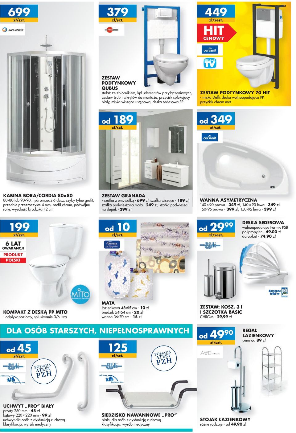 przycisk chrom mat 349 KABINA BORA/CORDIA 80x80 80x80 lub 90x90, hydromasaż 6 dysz, szyby tylne grafit, przednie przezroczyste 4 mm, profil chrom, pwójne rolki, wysokość brzika 4 cm ZESTAW GRANADA -