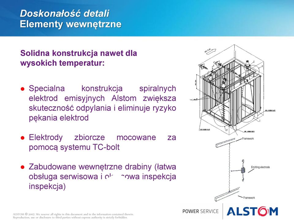 odpylania i eliminuje ryzyko pękania elektrod Elektrody zbiorcze mocowane za pomocą