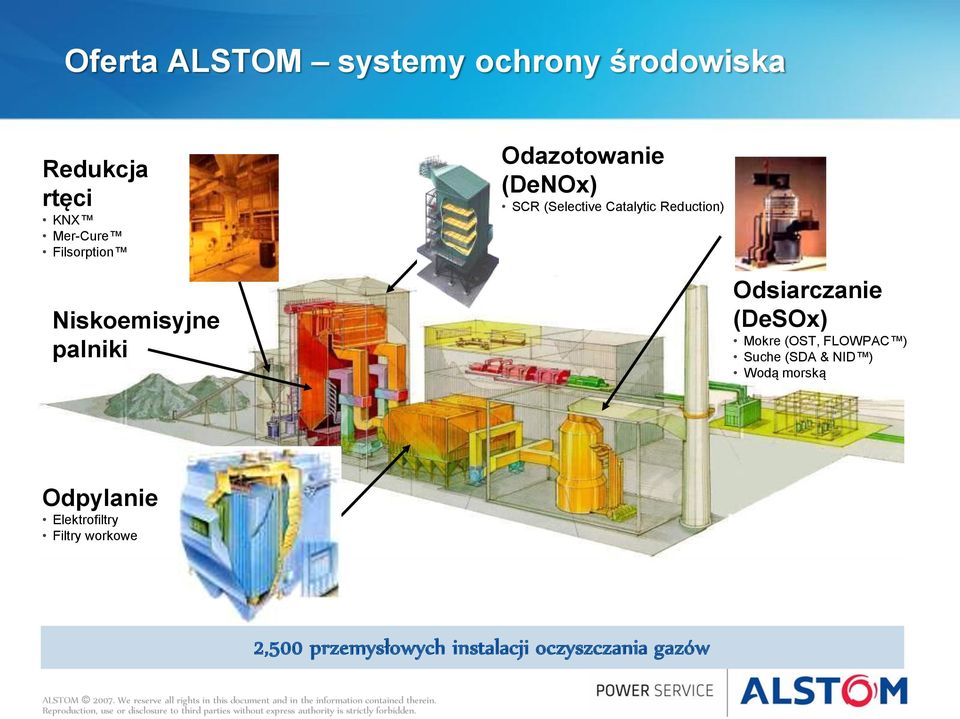 Odsiarczanie (DeSOx) Mokre (OST, FLOWPAC ) Suche (SDA & NID ) Wodą morską