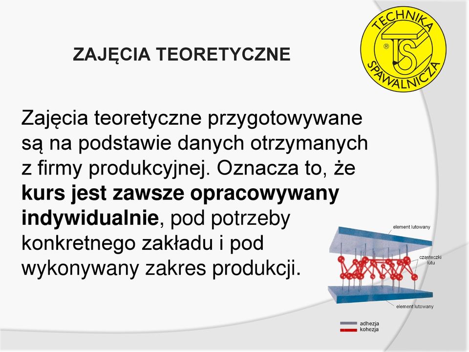 Oznacza to, że kurs jest zawsze opracowywany indywidualnie,