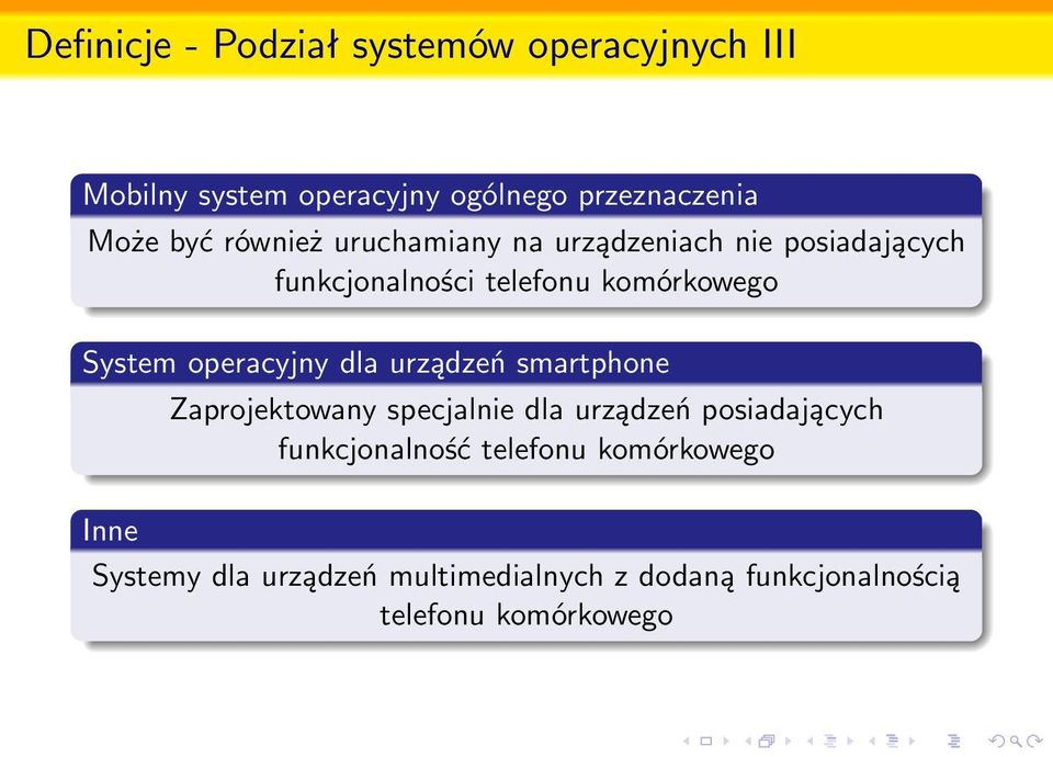 operacyjny dla urządzeń smartphone Zaprojektowany specjalnie dla urządzeń posiadających funkcjonalność