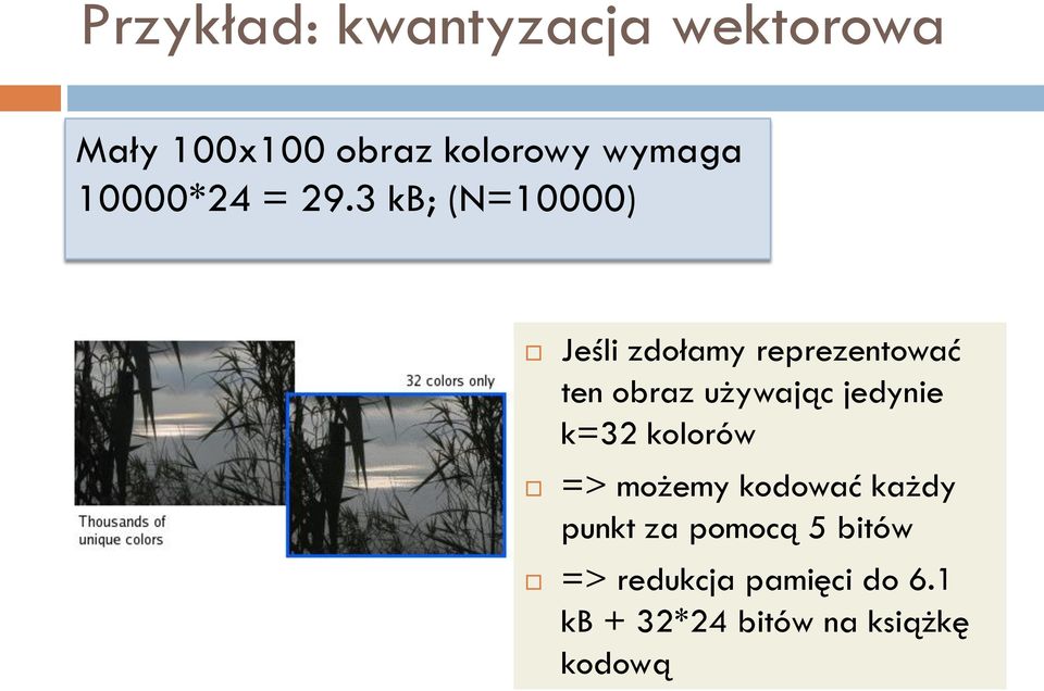 3 kb; (N=10000) Jeśli zdołamy reprezentować ten obraz używając