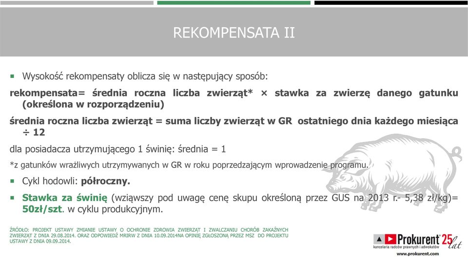 wprowadzenie programu. Cykl hodowli: półroczny. Stawka za świnię (wziąwszy pod uwagę cenę skupu określoną przez GUS na 2013 r.- 5,38 zł/kg)= 50zł/szt. w cyklu produkcyjnym.