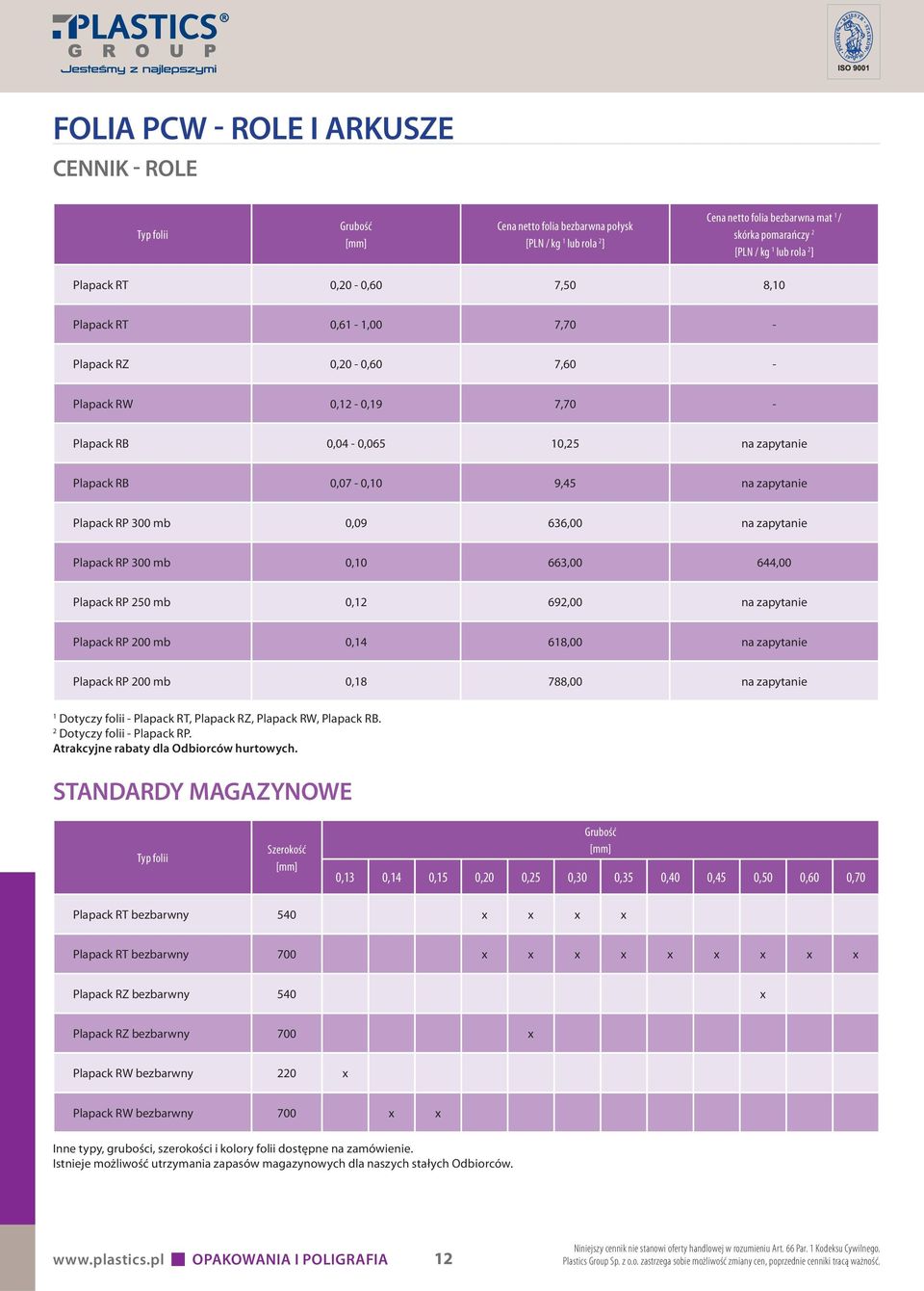 663,00 644,00 Plapack RP 50 mb 0, 69,00 na zapytanie Plapack RP 00 mb 0,4 68,00 na zapytanie Plapack RP 00 mb 0,8 788,00 na zapytanie Dotyczy folii - Plapack RT, Plapack RZ, Plapack RW, Plapack RB.