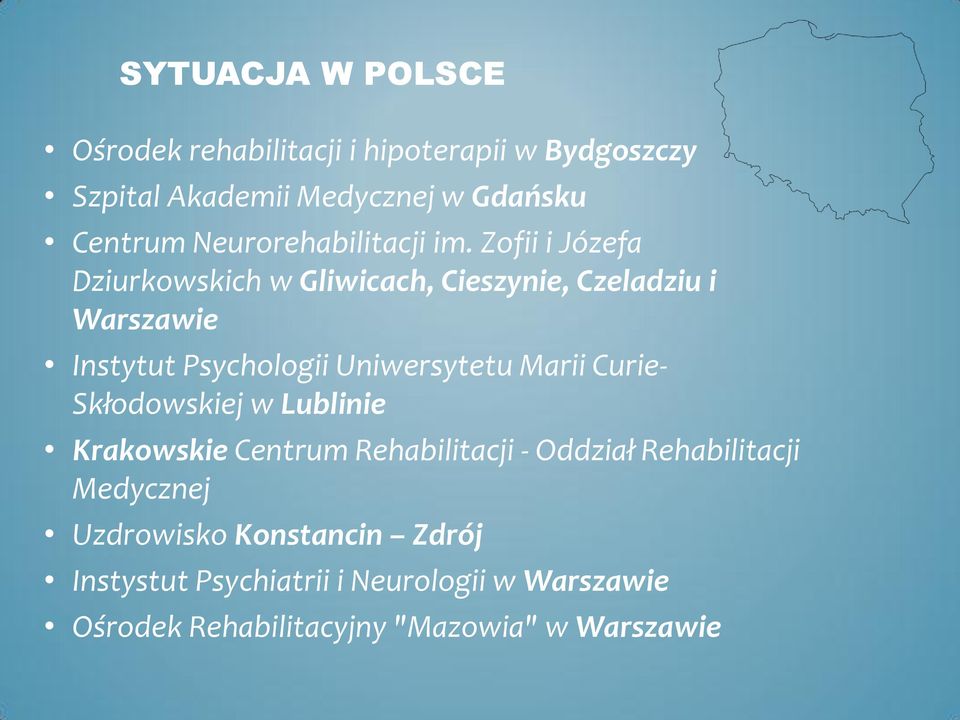 Zofii i Józefa Dziurkowskich w Gliwicach, Cieszynie, Czeladziu i Warszawie Instytut Psychologii Uniwersytetu Marii