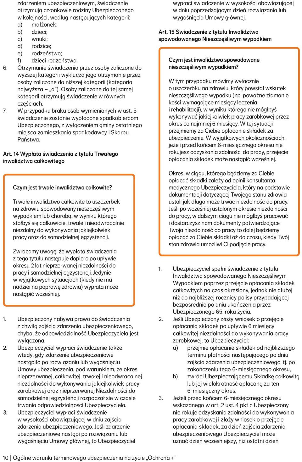 Osoby zaliczone do tej samej kategorii otrzymują świadczenie w równych częściach. 7. W przypadku braku osób wymienionych w ust.