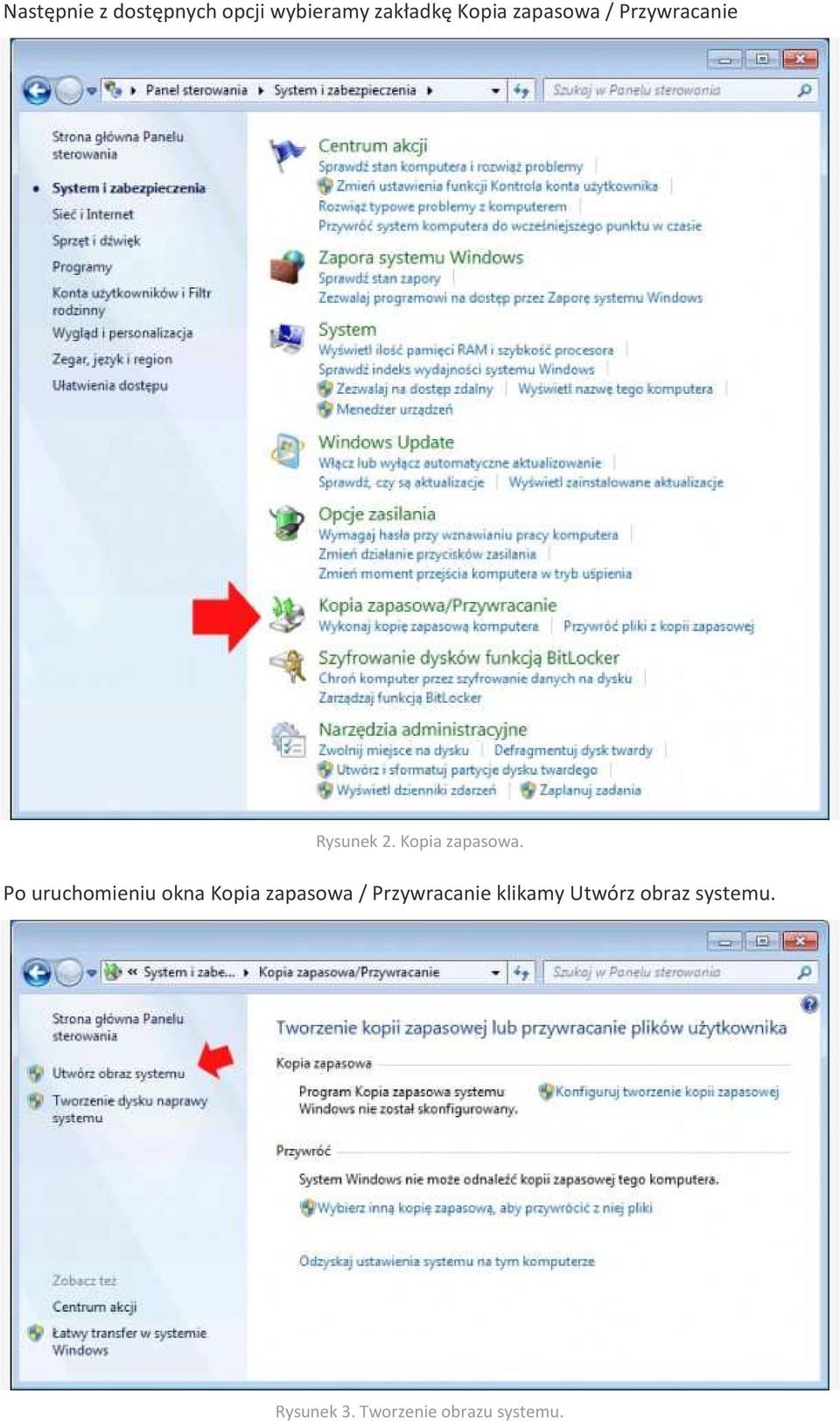 Po uruchomieniu okna Kopia zapasowa / Przywracanie