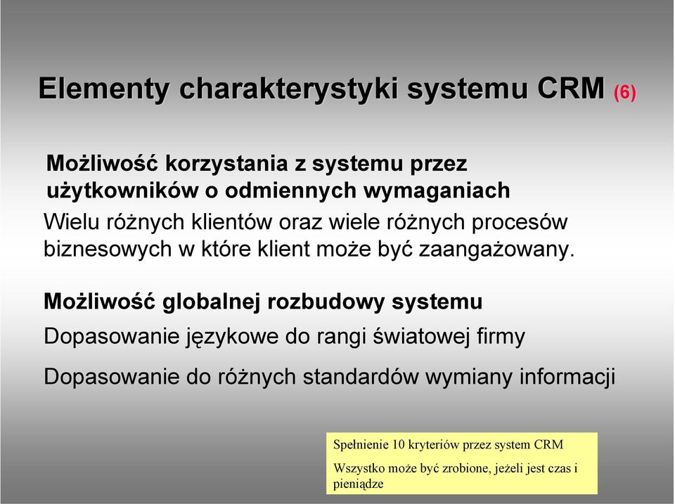 Możliwość globalnej rozbudowy systemu Dopasowanie językowe do rangi światowej firmy Dopasowanie do różnych