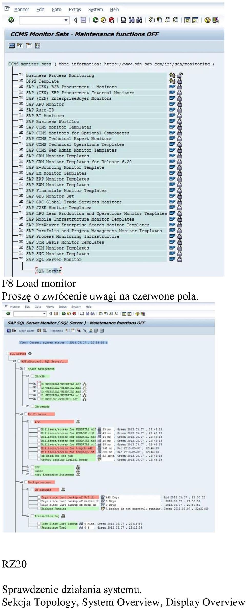 RZ20 Sprawdzenie działania systemu.