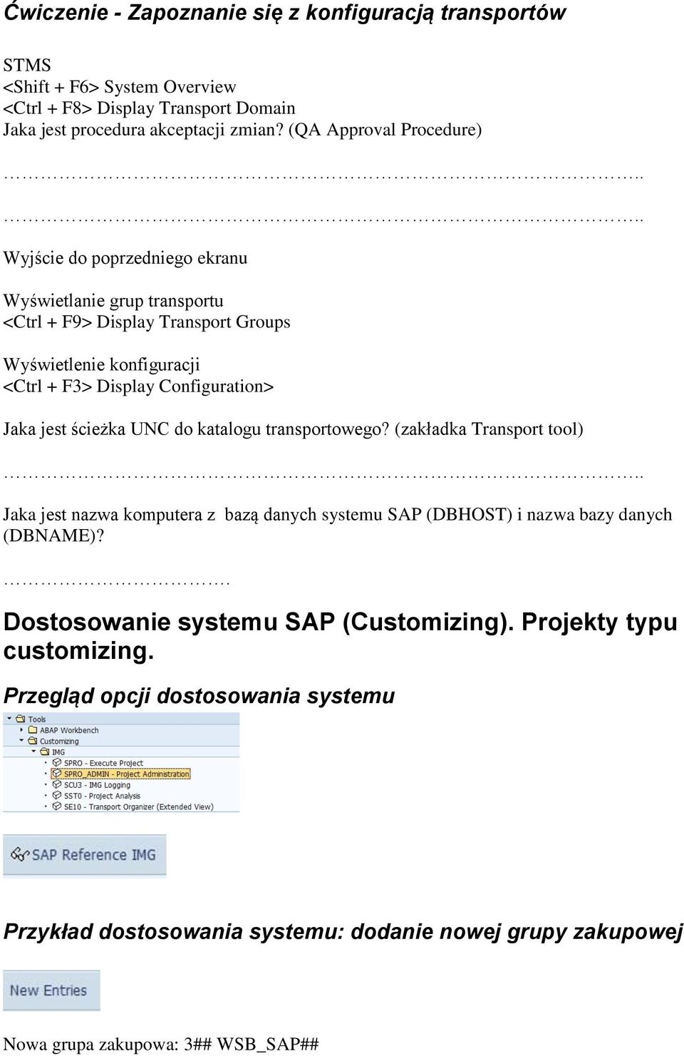 ... Wyjście do poprzedniego ekranu Wyświetlanie grup transportu <Ctrl + F9> Display Transport Groups Wyświetlenie konfiguracji <Ctrl + F3> Display Configuration> Jaka jest ścieżka