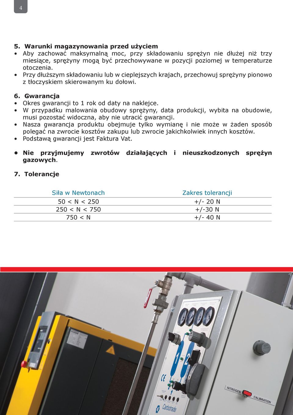 W przypadku malowania obudowy sprężyny, data produkcji, wybita na obudowie, musi pozostać widoczna, aby nie utracić gwarancji.