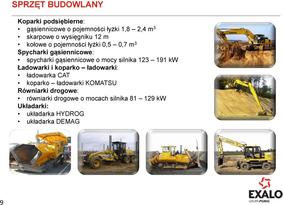 o mocy silnika 123 191 kw Ładowarki i koparko ładowarki: ładowarka CAT koparko ładowarki KOMATSU