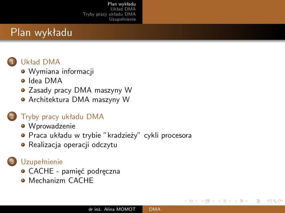 Praca układu w trybie kradzieży cykli procesora