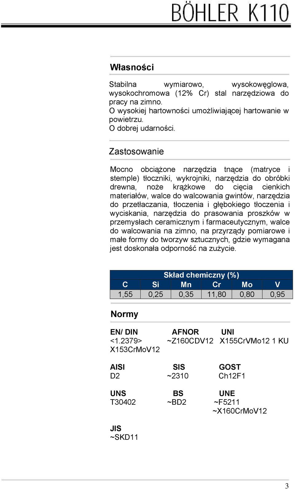 narzędzia do przetłaczania, tłoczenia i głębokiego tłoczenia i wyciskania, narzędzia do prasowania proszków w przemysłach ceramicznym i farmaceutycznym, walce do walcowania na zimno, na przyrządy