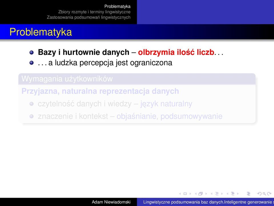 Przyjazna, naturalna reprezentacja danych czytelność danych i