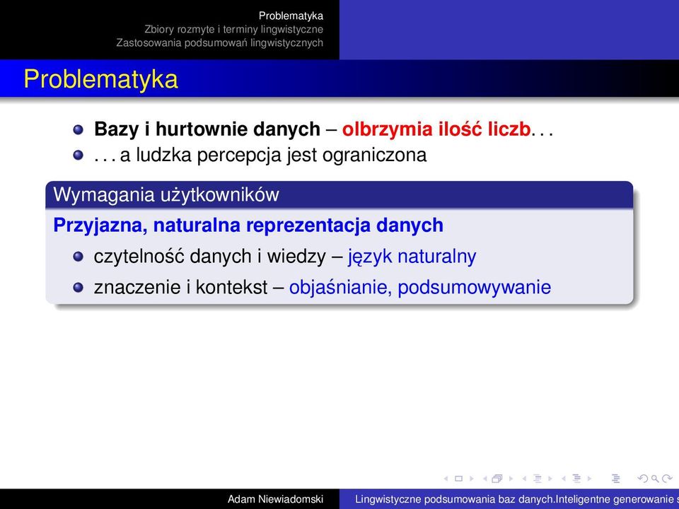 Przyjazna, naturalna reprezentacja danych czytelność danych i