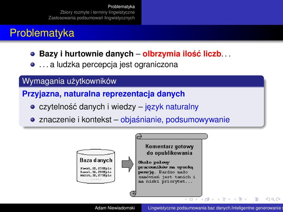 Przyjazna, naturalna reprezentacja danych czytelność danych i