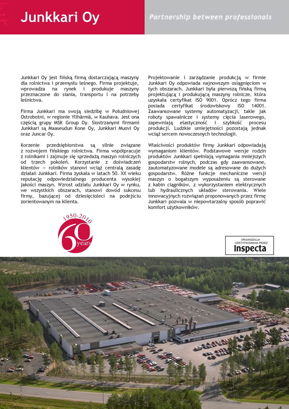 Firma Junkkari ma swoją siedzibę w Południowej Ostrobotni, w regionie Ylihärmä, w Kauhava. Jest ona częścią grupy MSK Group Oy.