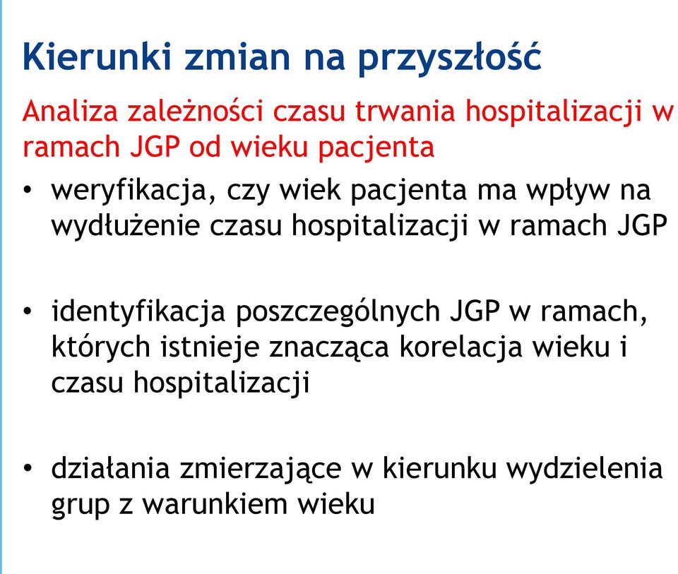 ramach JGP identyfikacja poszczególnych JGP w ramach, których istnieje znacząca korelacja