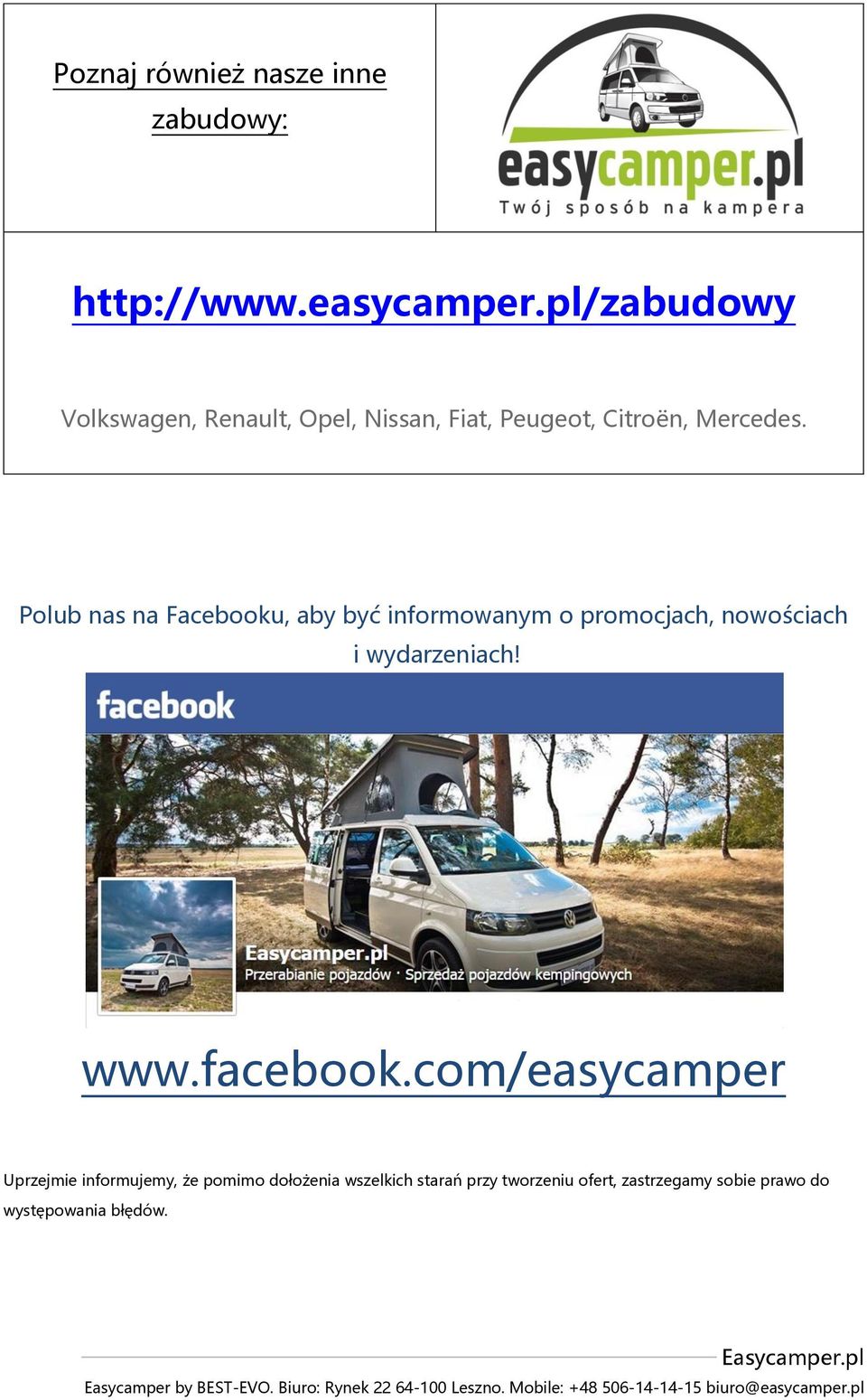 Polub nas na Facebooku, aby być informowanym o promocjach, nowościach i wydarzeniach! www.