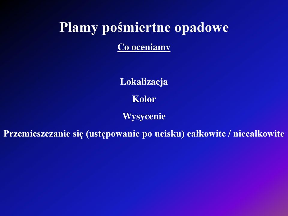 Wysycenie Przemieszczanie się