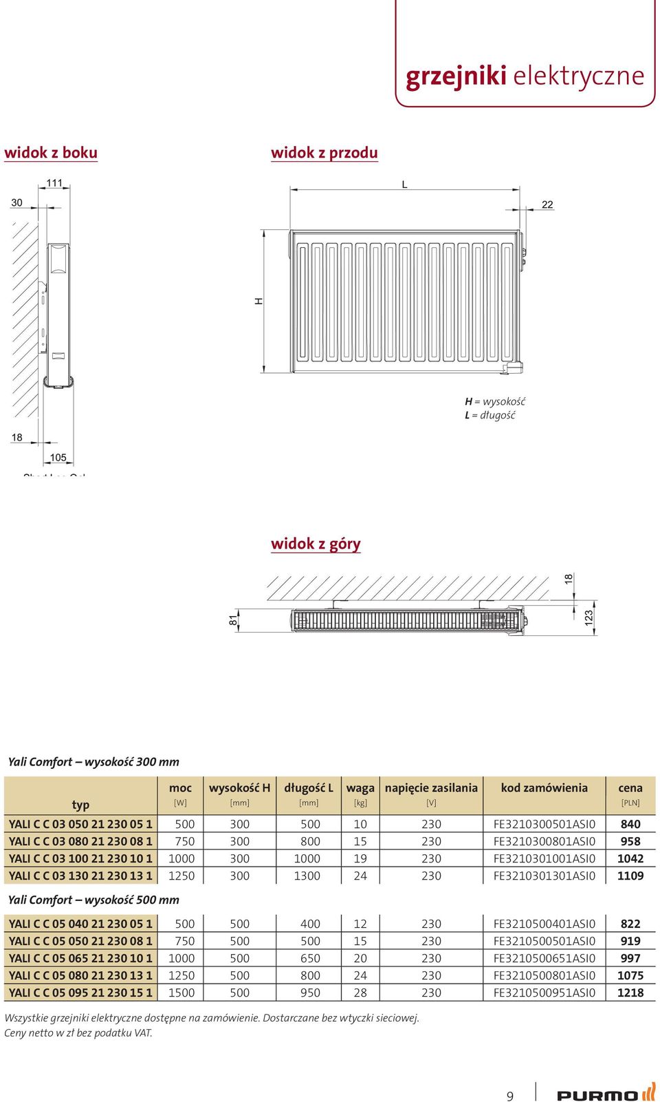 230 FE3210301001ASI0 1042 YALI C C 03 130 21 230 13 1 1250300 1300 24 230 FE3210301301ASI0 1109 Yali Comfort wysokość 500 mm YALI C C 05 040 21 230 05 1 500500 400 12 230 FE3210500401ASI0 822 YALI C