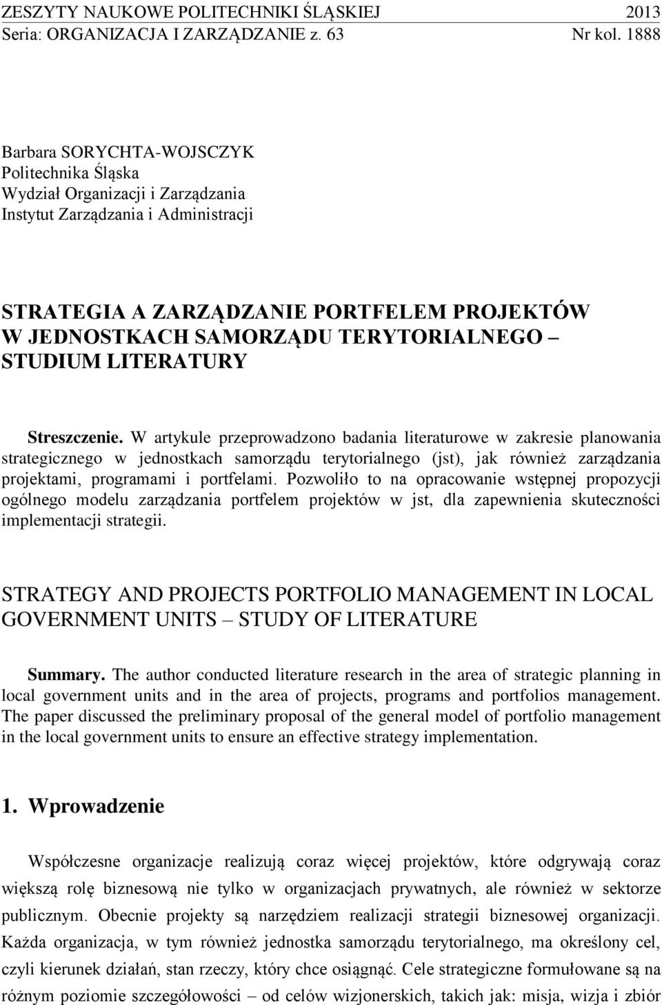 TERYTORIALNEGO STUDIUM LITERATURY Streszczenie.