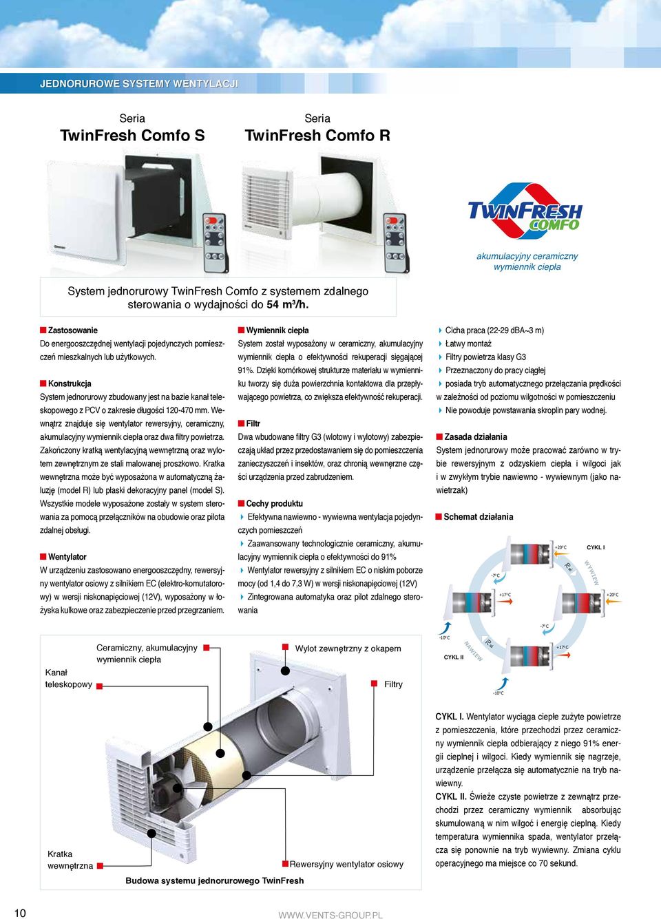 Konstrukcja System jednorurowy zbudowany jest na bazie kanał teleskopowego z PCV o zakresie długości 120470 mm.