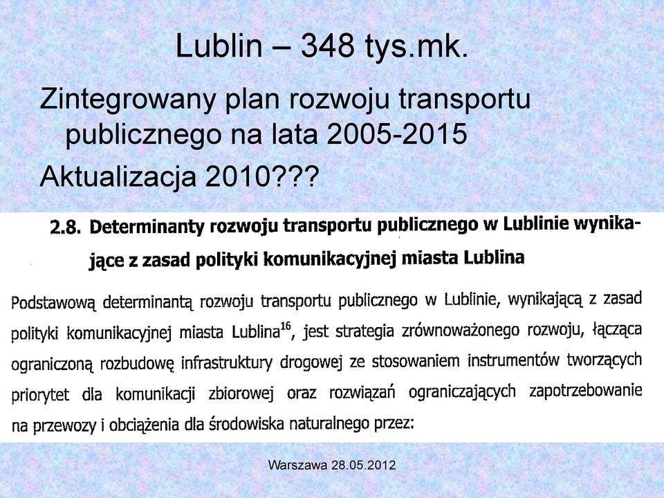 transportu publicznego na