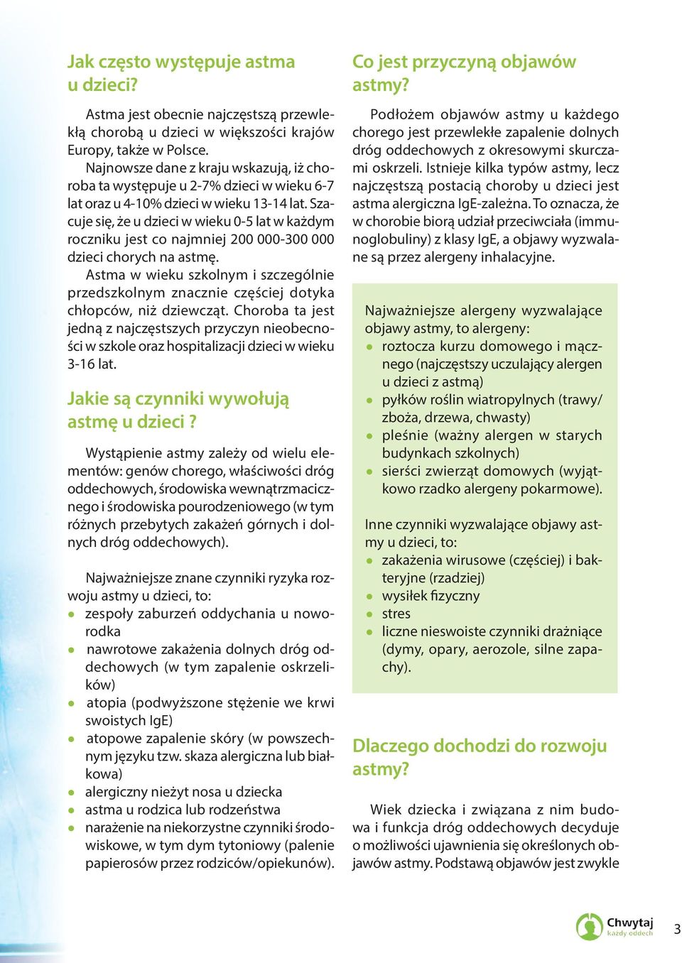 Szacuje się, że u dzieci w wieku 0-5 lat w każdym roczniku jest co najmniej 200 000-300 000 dzieci chorych na astmę.