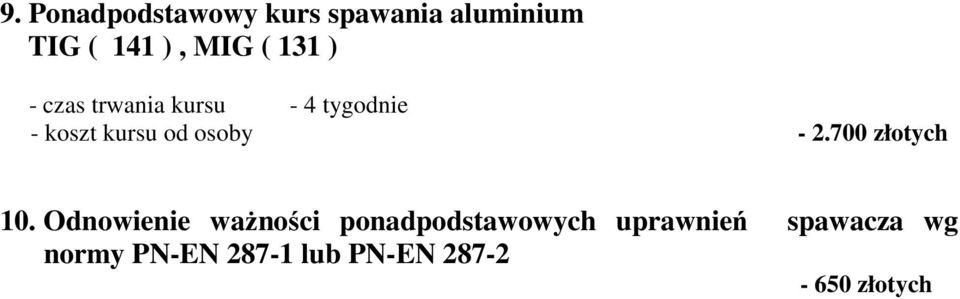 700 złotych 10.