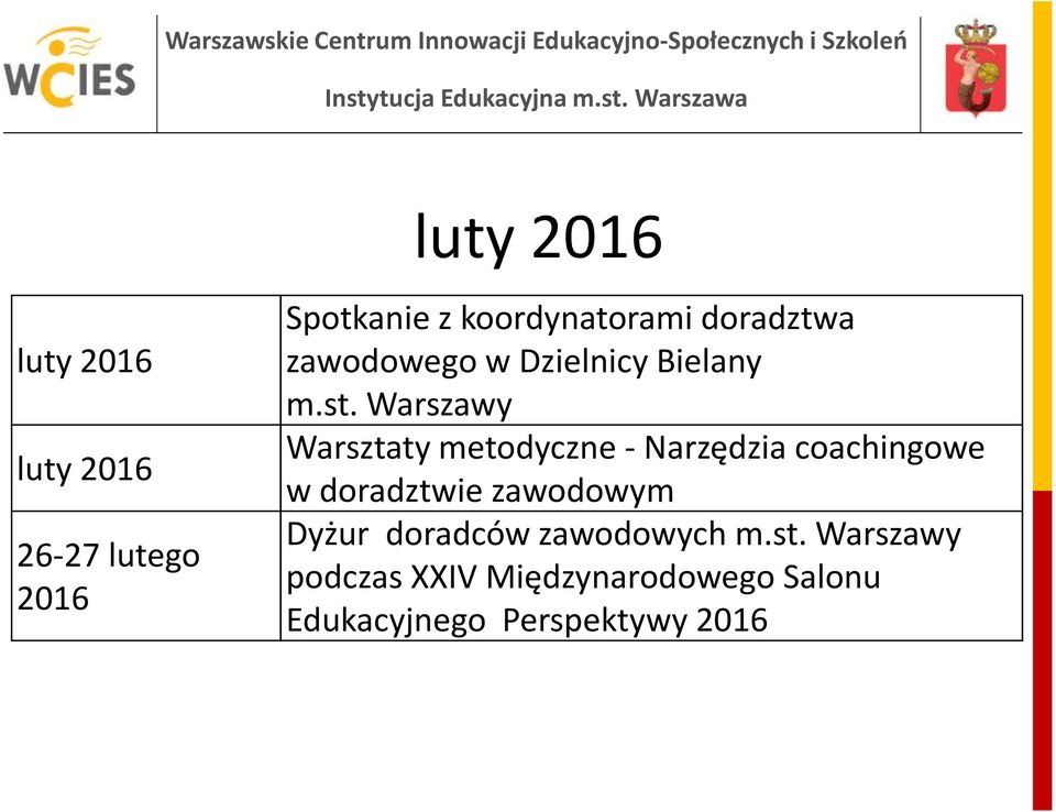 Warszawy Warsztaty metodyczne - Narzędzia coachingowe w doradztwie zawodowym