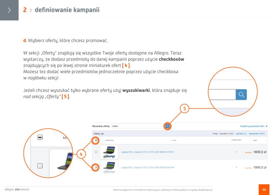 Możesz tez dodać wiele przedmiotów jednocześnie poprzez użycie checkboxa w nagłówku sekcji.