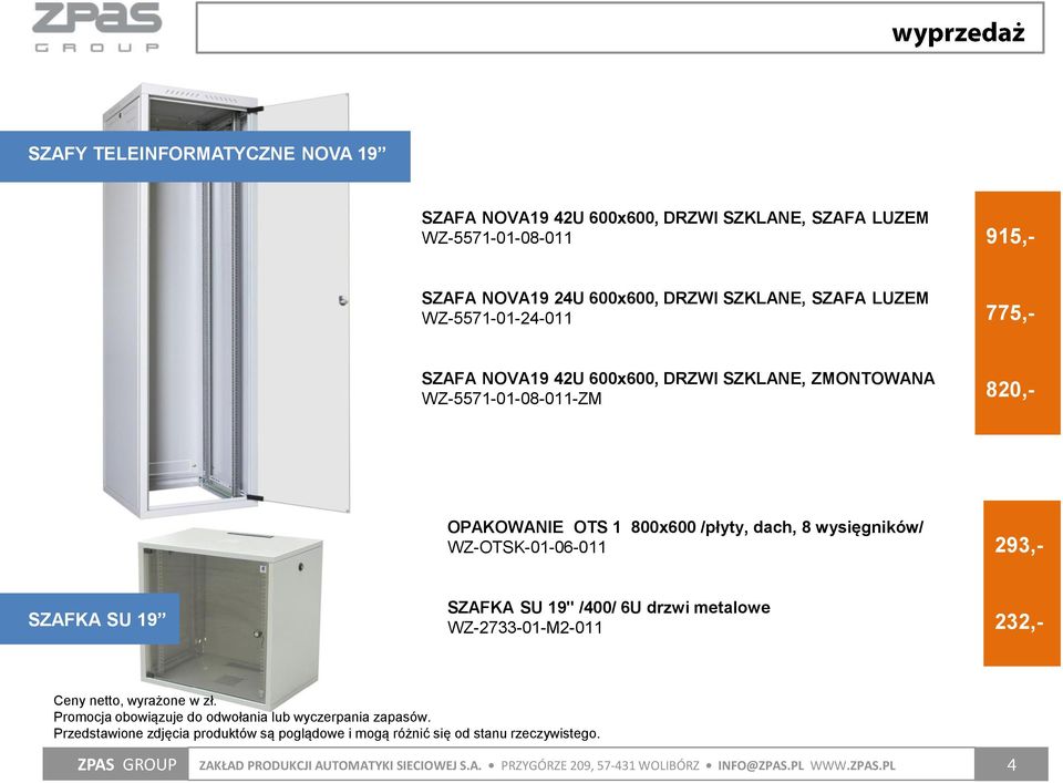 NOVA19 42U 600x600, DRZWI SZKLANE, ZMONTOWANA WZ-5571-01-08-011-ZM OPAKOWANIE OTS 1 800x600 /płyty,