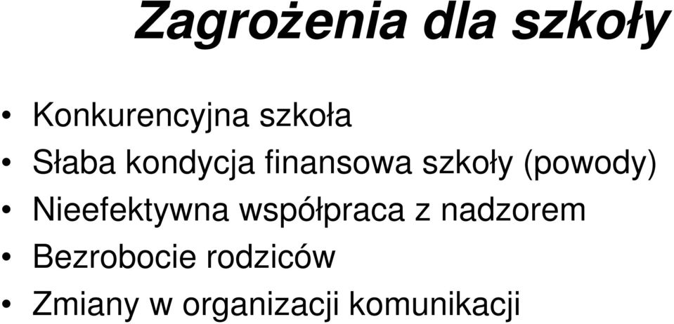 Nieefektywna współpraca z nadzorem