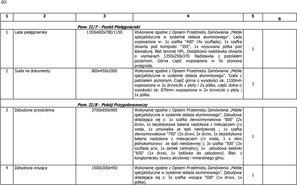 Nadstawka z podziałem poziomym. Górna część wyposażona w x pionowa przegroda.