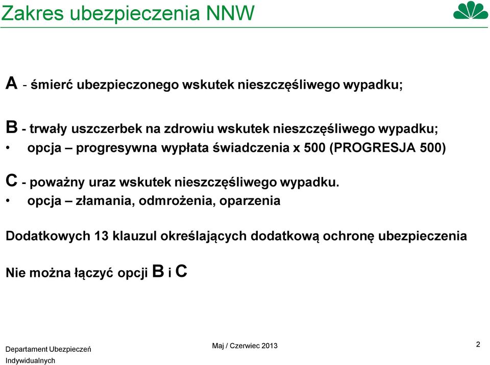 (PROGRESJA 500) C - poważny uraz wskutek nieszczęśliwego wypadku.