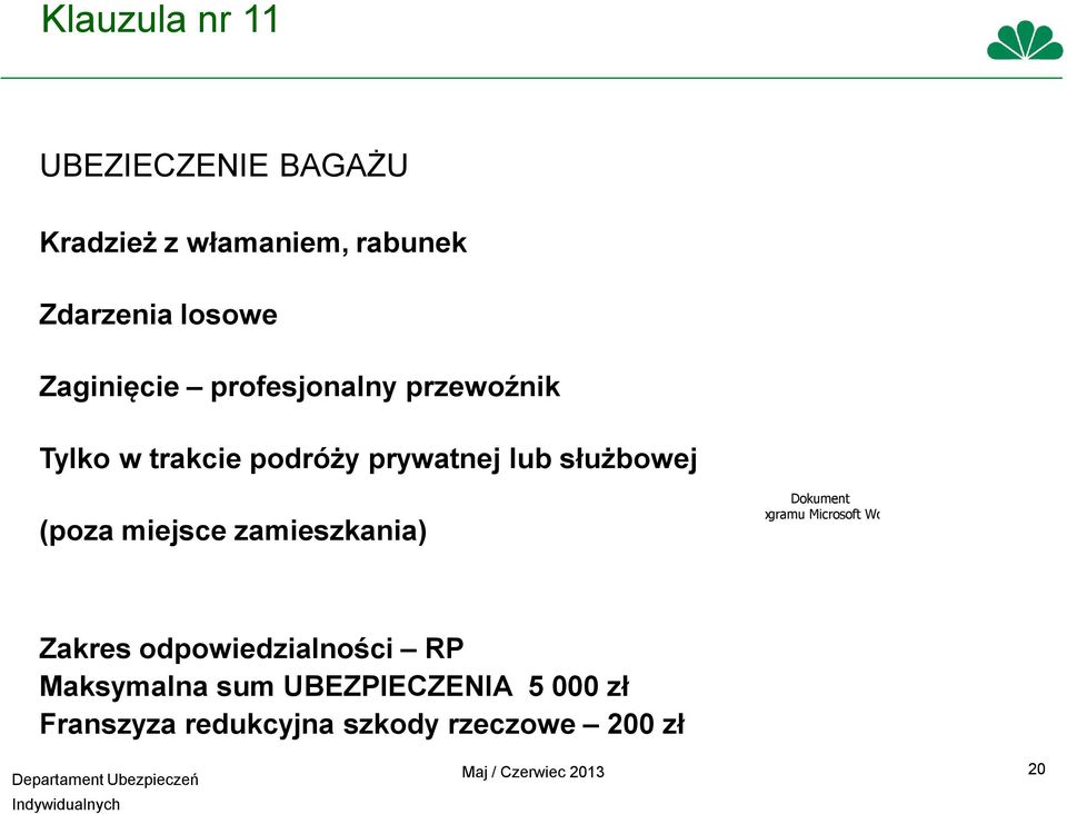 miejsce zamieszkania) Dokument programu Microsoft Word Zakres odpowiedzialności RP